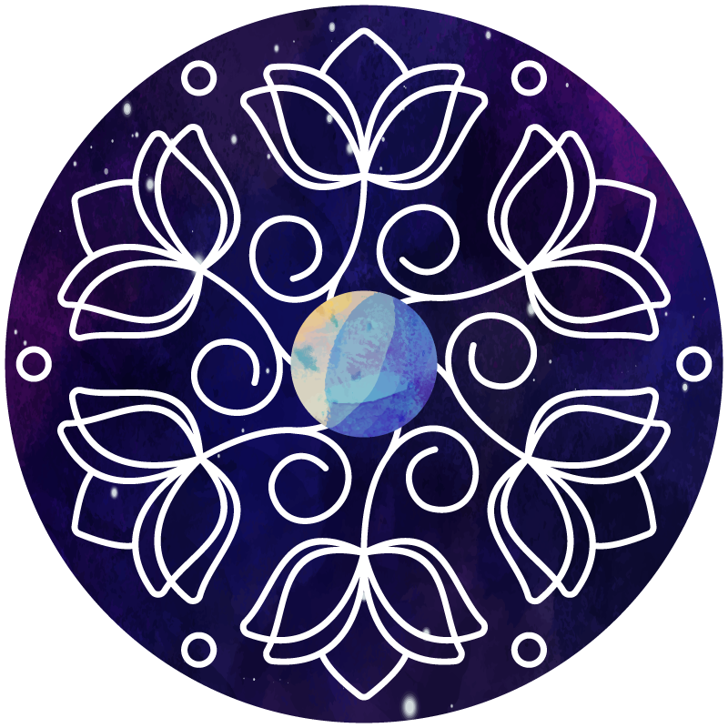 Nature vinyl carpet with lotus pattern design - TenStickers