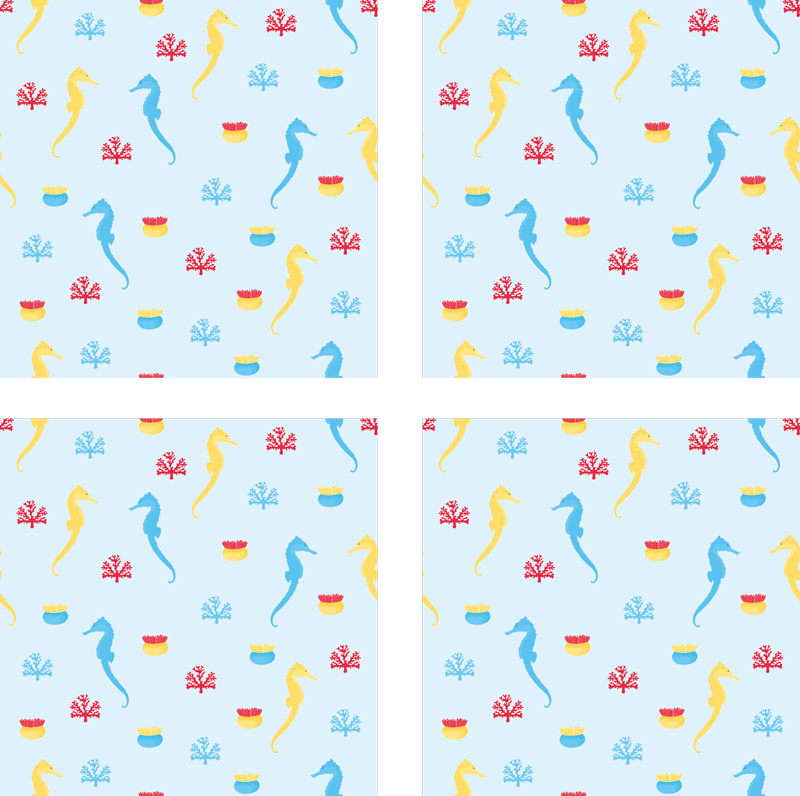 Nature vinyl carpet seahorse nature splash - TenStickers