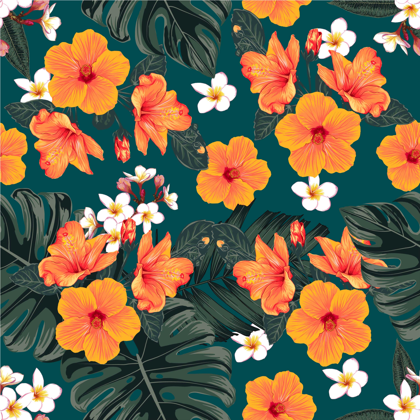 Nature vinyl carpet exotic bloom design - TenStickers