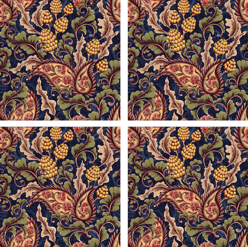 Nature vinyl carpet with floral design - TenStickers