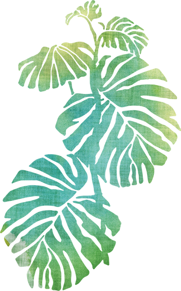 Floral vinyl carpet with monstera deliciosa design - TenStickers