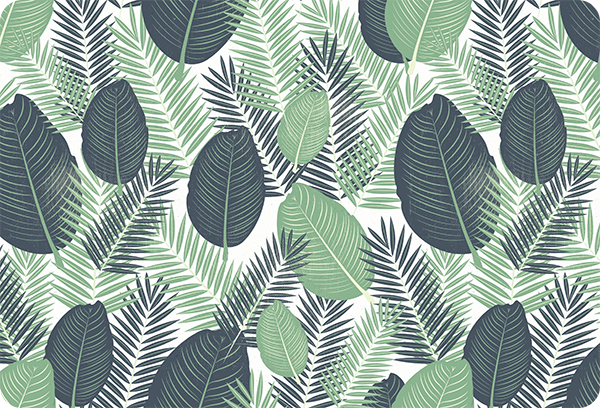 Jungle green vegetation floral vinyl carpet - TenStickers