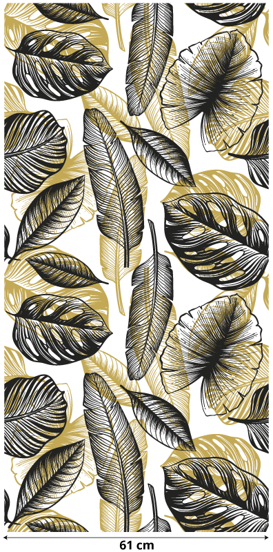 Floral vinyl carpet elegant tropical plants - TenStickers