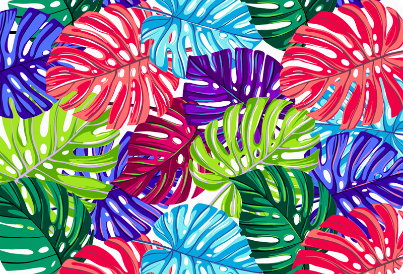 Monstera tropical floral vinyl carpet - TenStickers