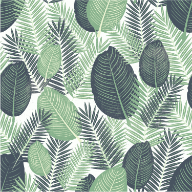 Floral vinyl carpet with green jungle leaves - TenStickers
