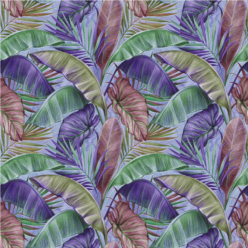 Floral vinyl carpet with purple leaves design - TenStickers