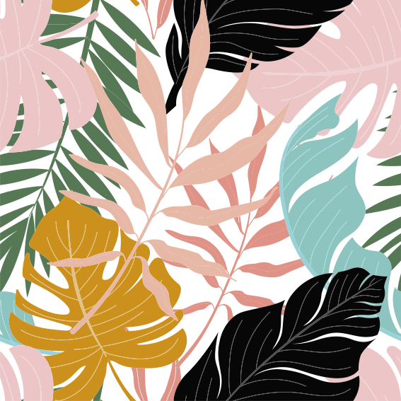 Floral vinyl carpet with vibrant abstract blooms - TenStickers