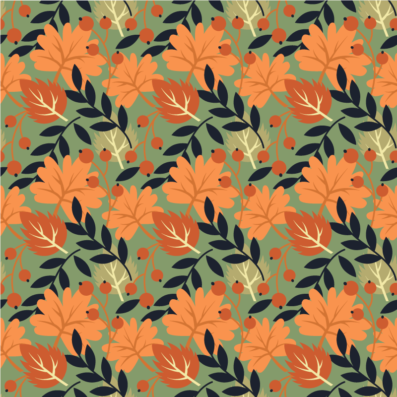 Floral vinyl carpet with large autumn leaf design - TenStickers