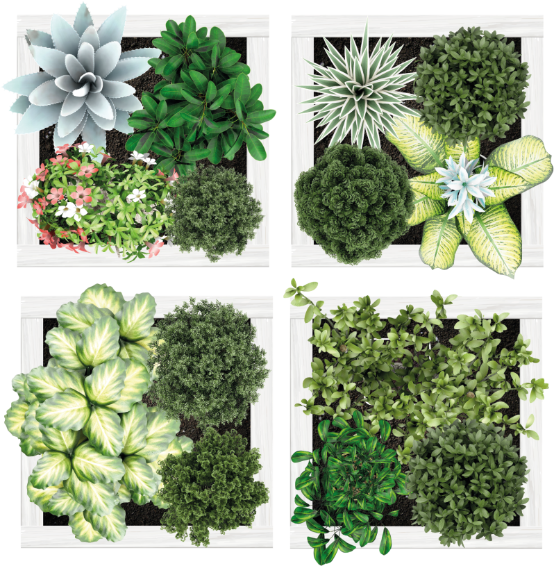 Floral vinyl carpet vertical garden tiles - TenStickers