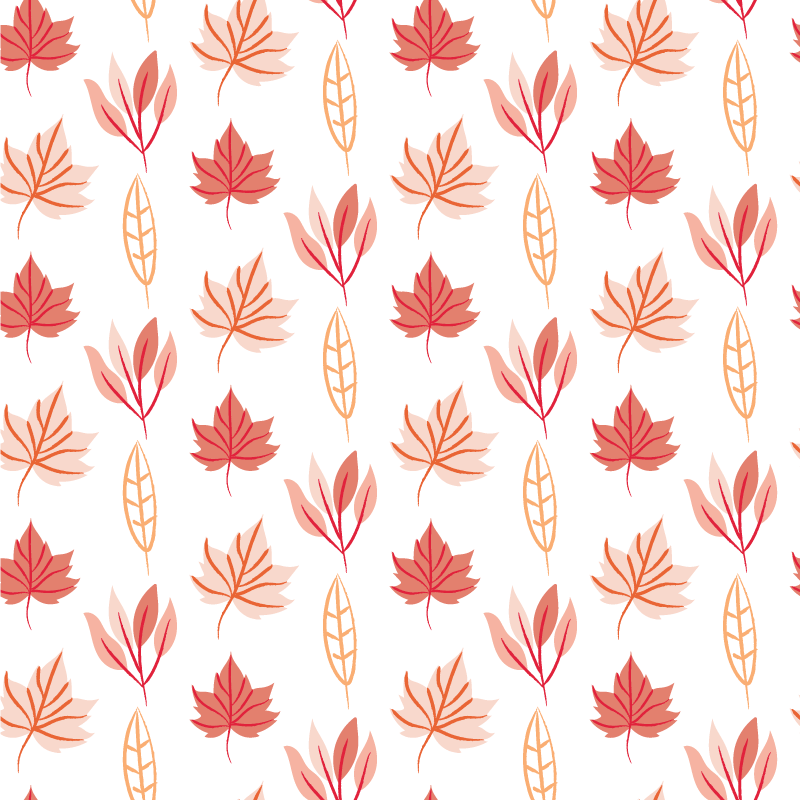 Floral vinyl carpet with pink autumn leaves patterns - TenStickers
