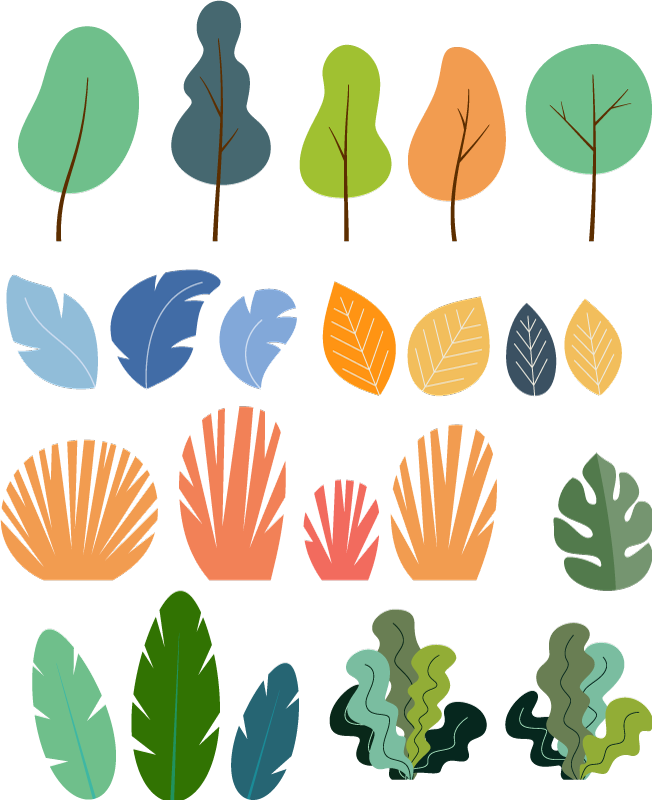 Floral vinyl carpet with tropical plant leaves pack - TenStickers