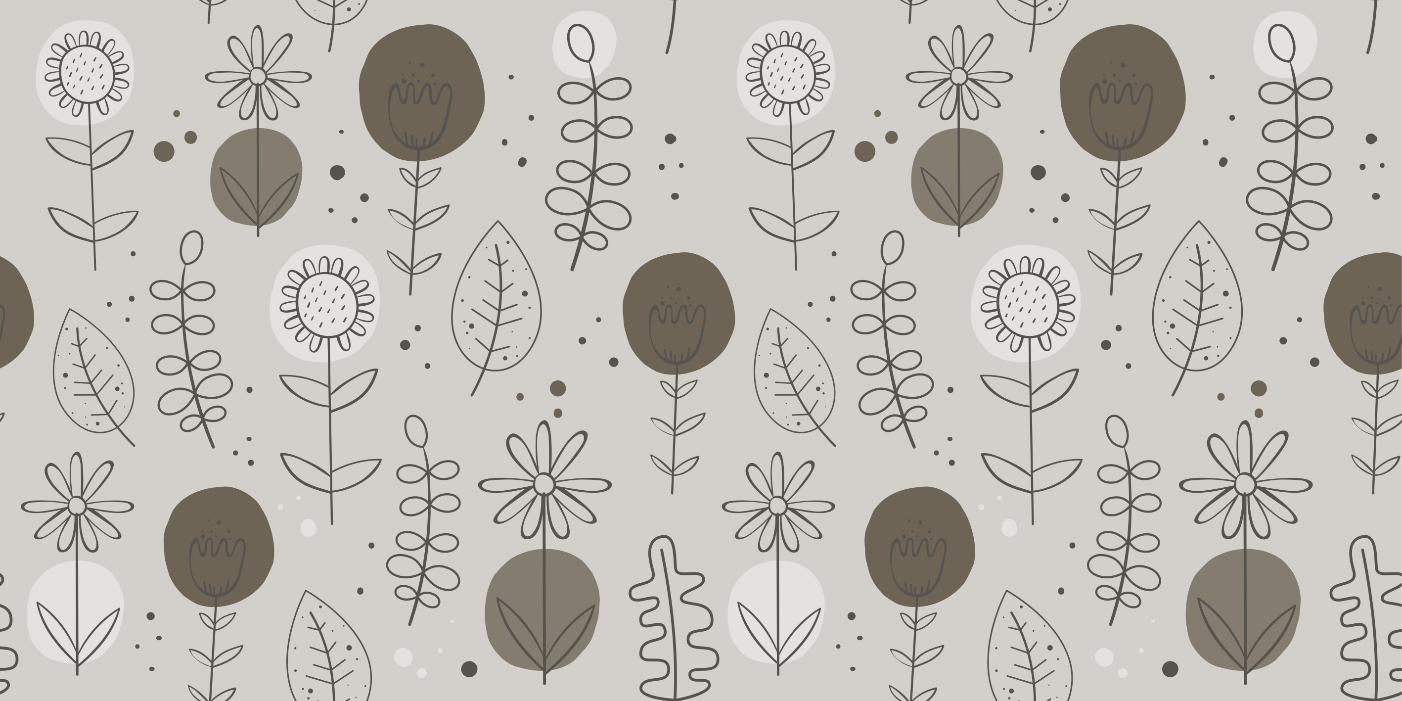 Floral vinyl carpet in earthy tones pattern - TenStickers