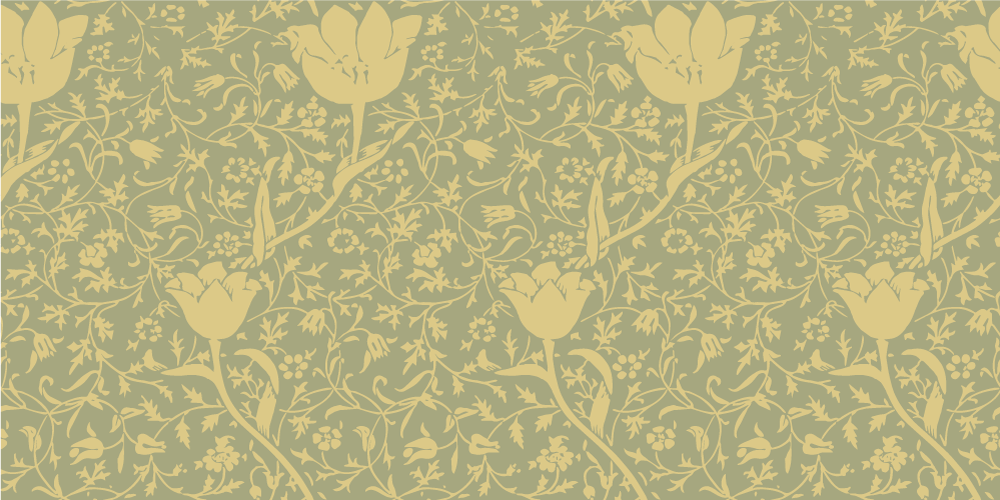 Floral vinyl carpet with subtle gold and green pattern - TenStickers