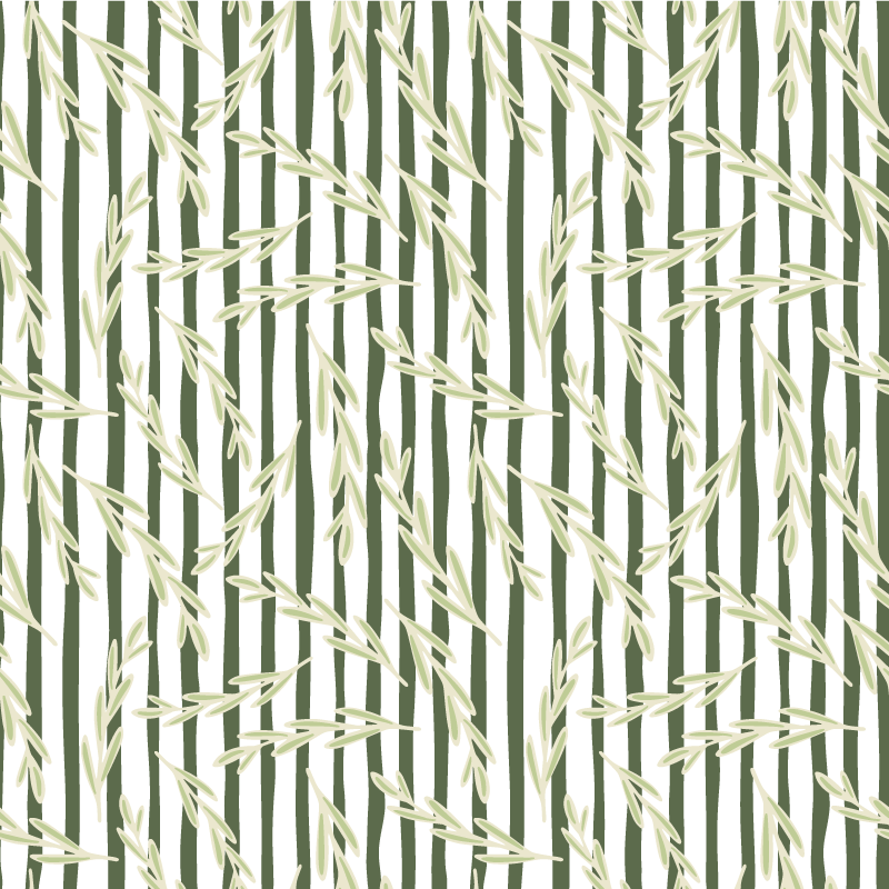 Floral vinyl carpet with delicate leaf patterns - TenStickers