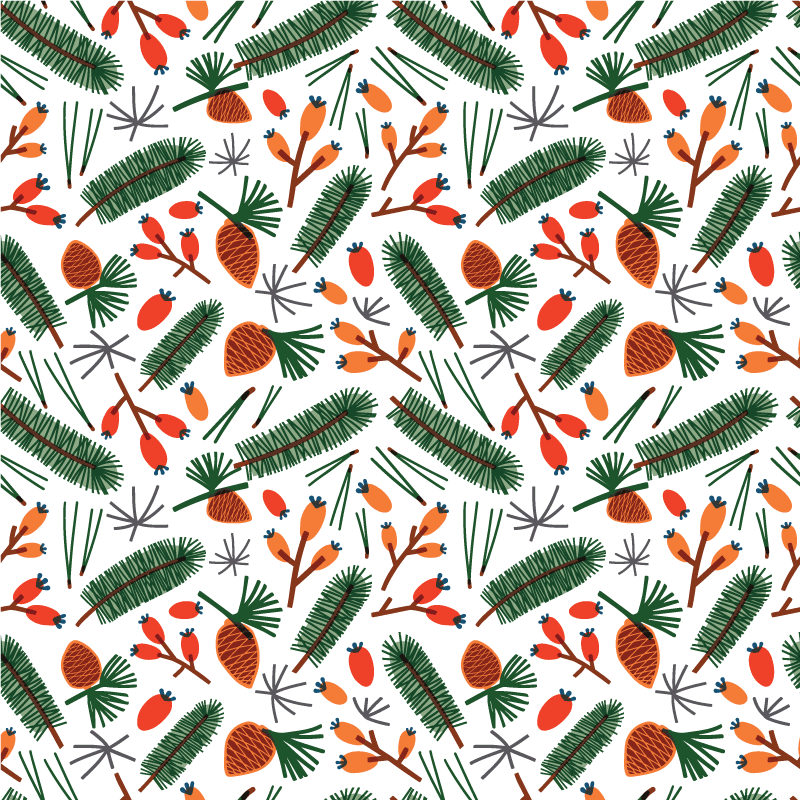 Floral vinyl carpet with autumn leaf patterns - TenStickers