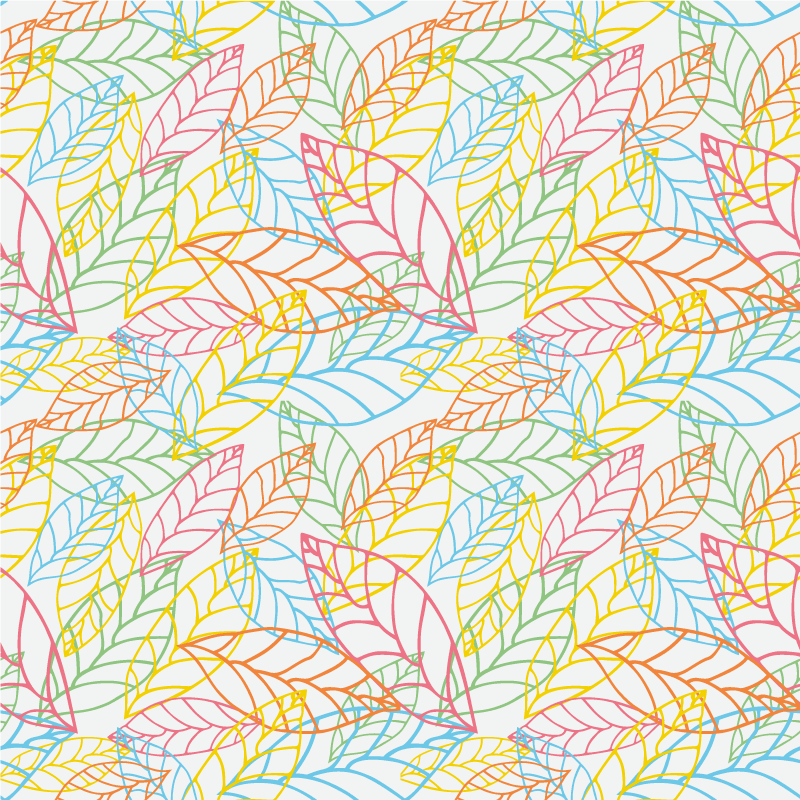 Floral vinyl carpet with vibrant neon leaf design - TenStickers