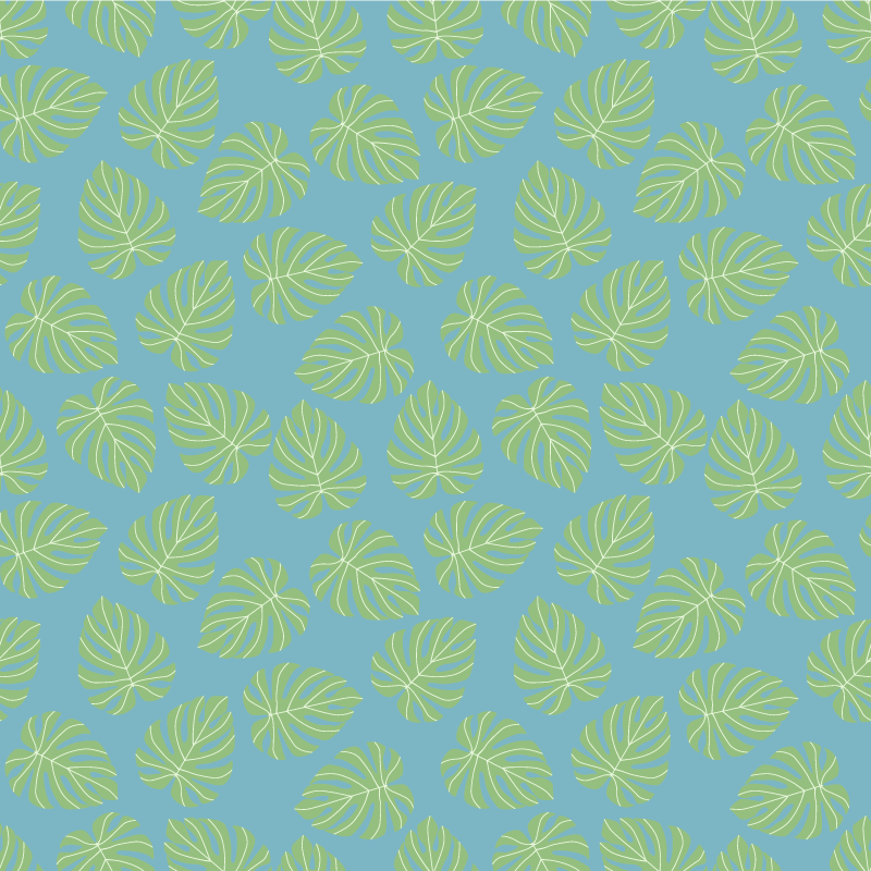 Floral vinyl carpet with summertime green leaves design - TenStickers