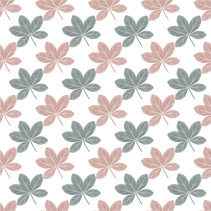 Floral vinyl carpet pink and blue leaves design - TenStickers