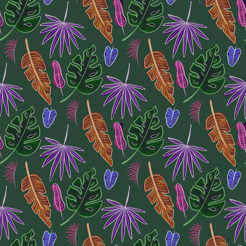 Floral vinyl carpet geometric neon shade - TenStickers