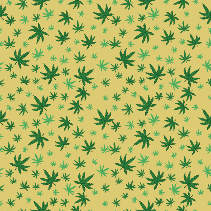 Floral vinyl carpet seamless cannabis design - TenStickers