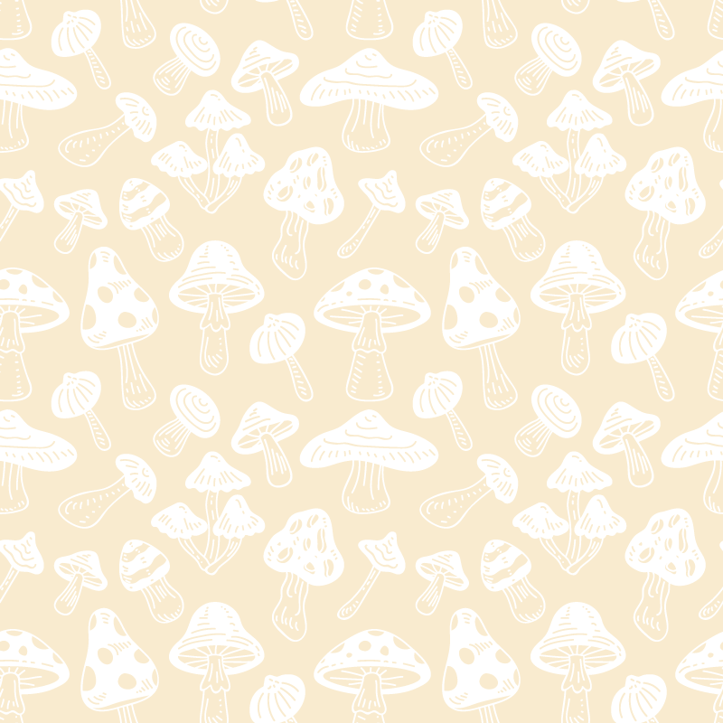 Floral vinyl carpet with beige mushroom designs - TenStickers