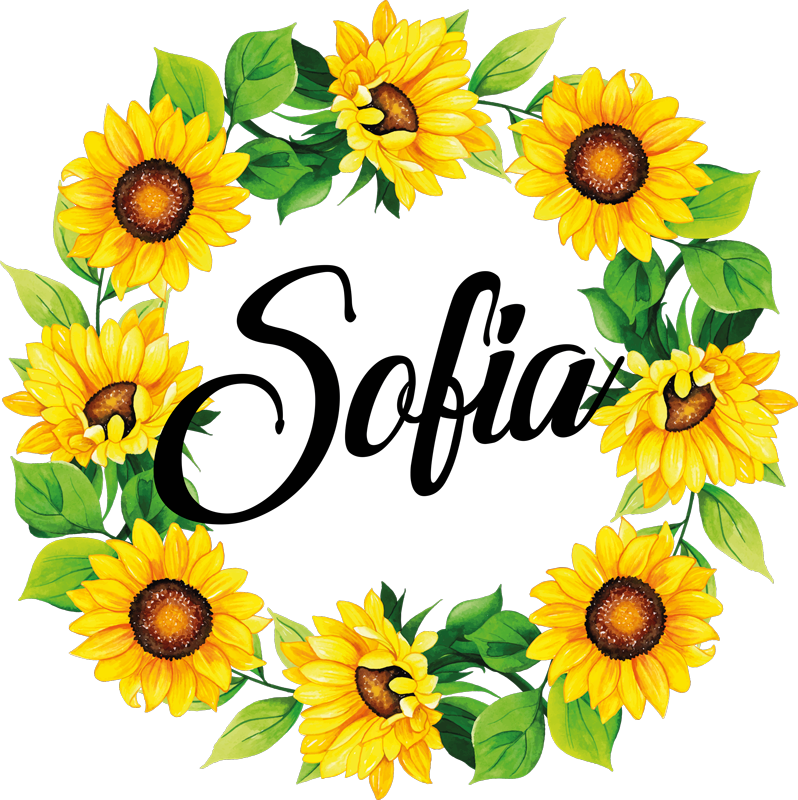 Floral vinyl carpet summer flower crown personalized - TenStickers