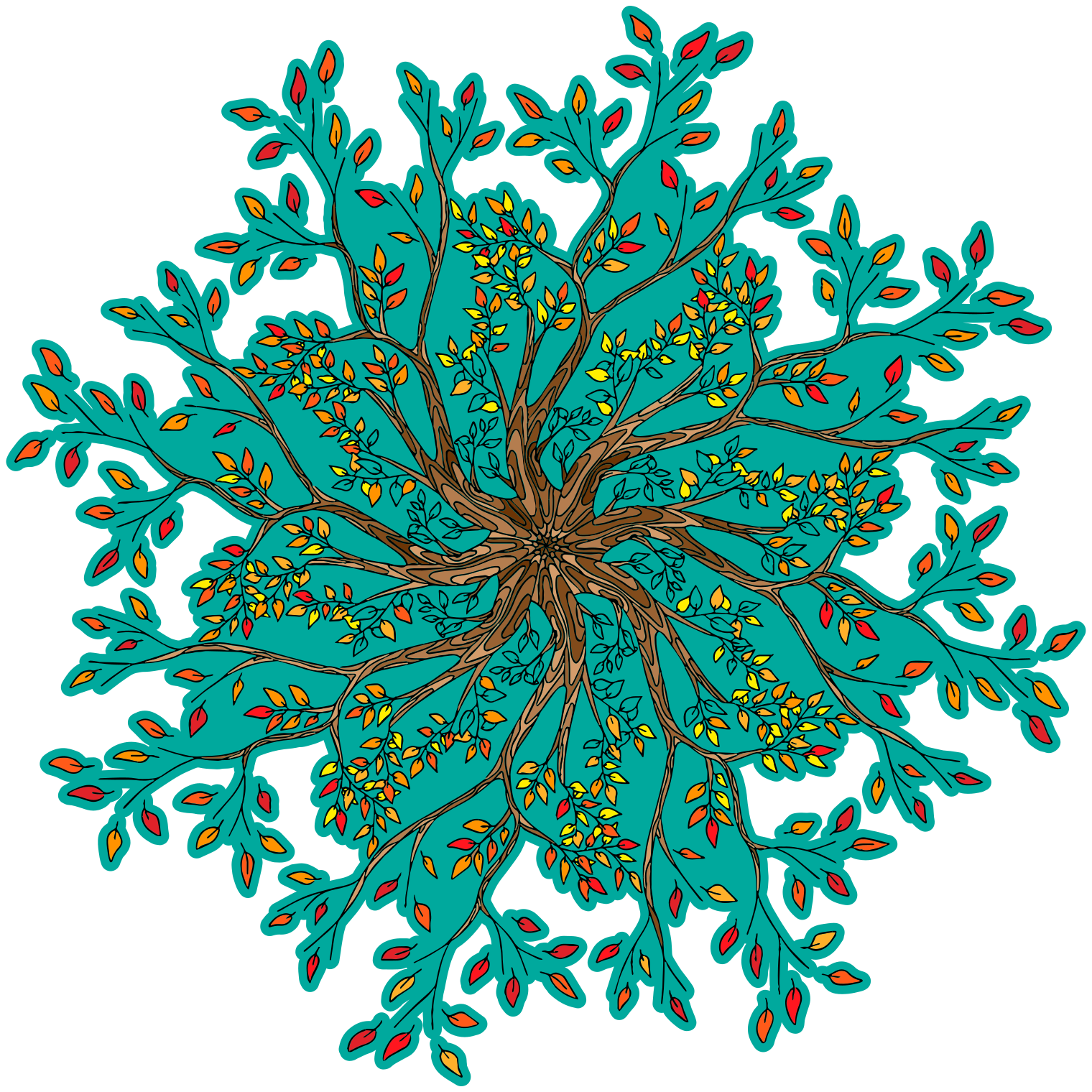 Floral vinyl carpet vibrant tree design - TenStickers