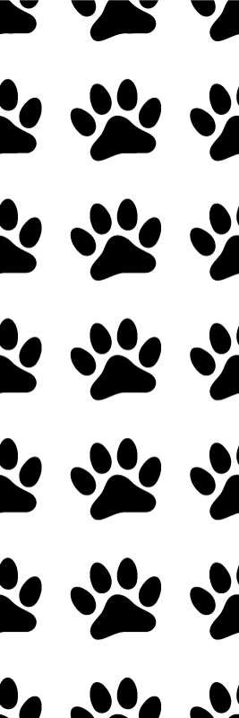 Bedroom vinyl carpet with black dog paw prints - TenStickers
