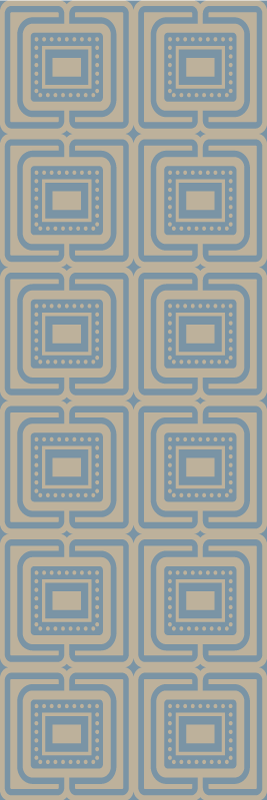 Bedroom vinyl carpet in bronze and dark blue squares - TenStickers