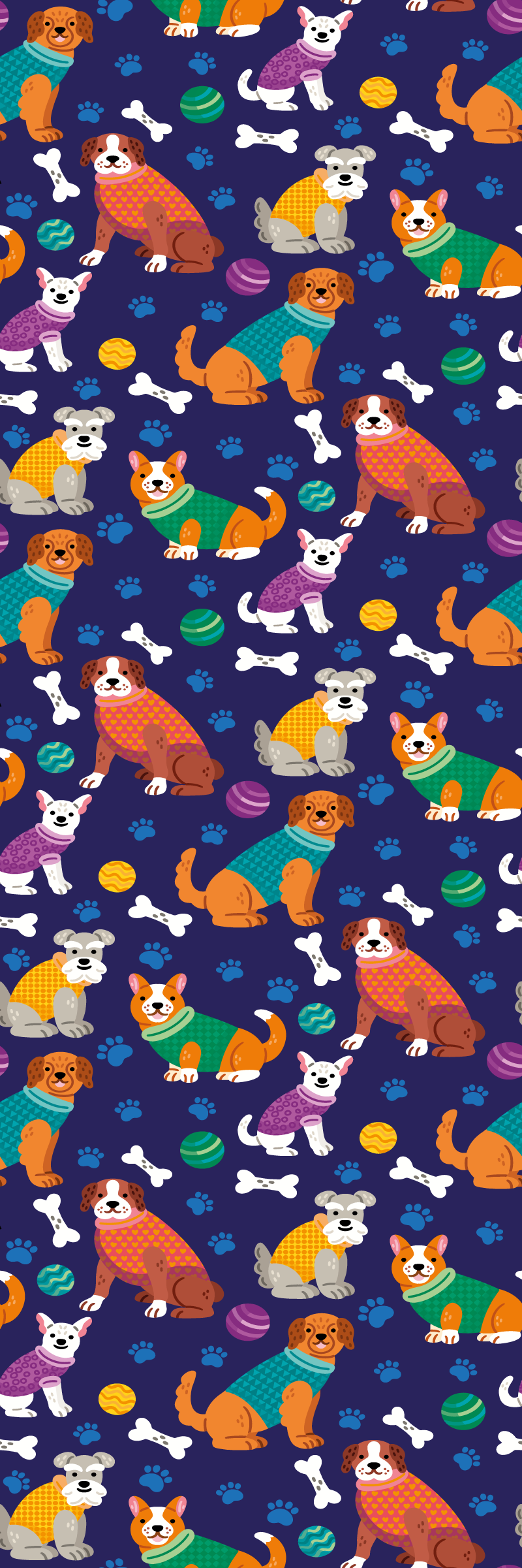 Bedroom vinyl carpet with vibrant dog pattern - TenStickers