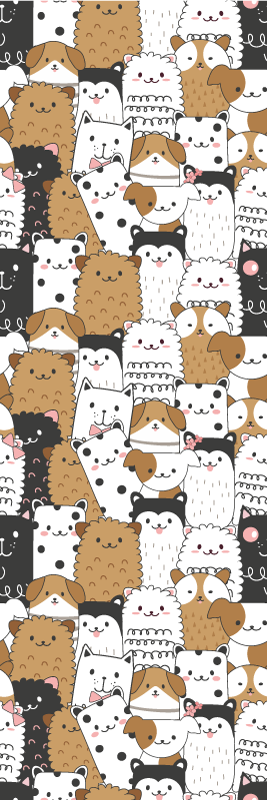Bedroom vinyl carpet with adorable seamless dogs - TenStickers