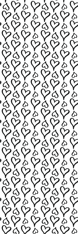 Bedroom vinyl carpet with black heart icons - TenStickers