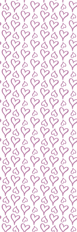 Bedroom vinyl carpet with pink heart illustrations - TenStickers