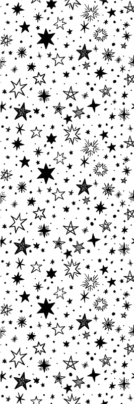 Bedroom vinyl carpet with black stars on white - TenStickers