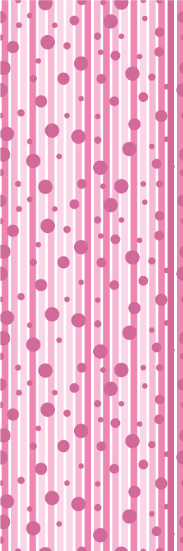 Bedroom vinyl carpet with vertical pink and white dots - TenStickers
