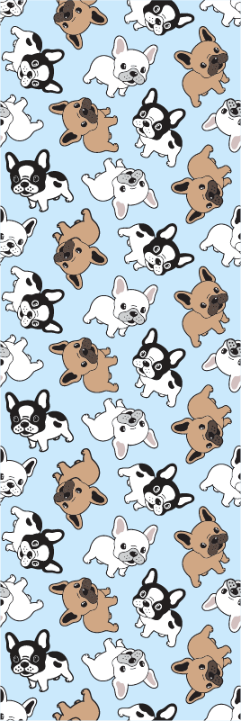 Bedroom vinyl carpet with french bulldog design - TenStickers