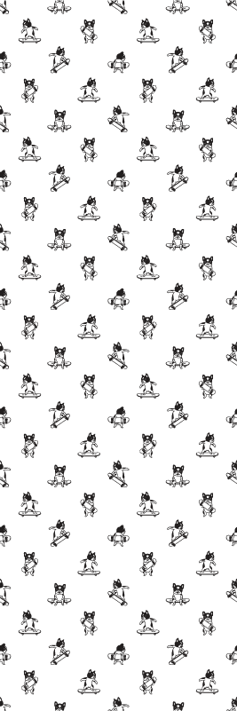 Bedroom vinyl carpet cute dog on skateboard - TenStickers