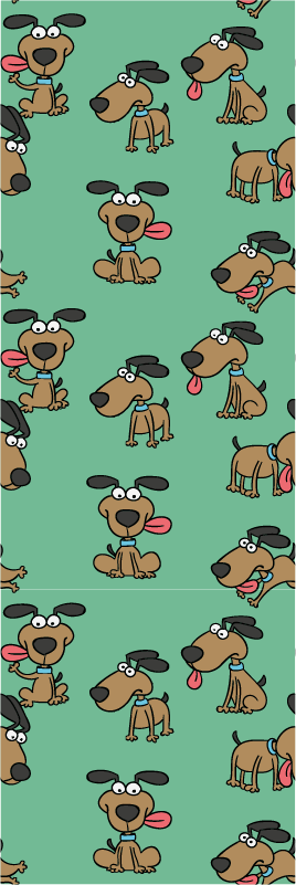 Funny dog cartoon style bedroom vinyl carpet - TenStickers