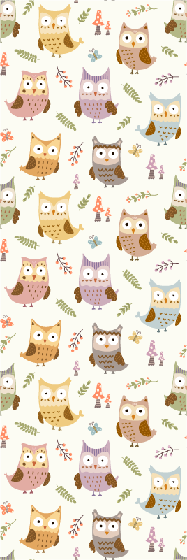 Bedroom vinyl carpet with cute profession owls - TenStickers