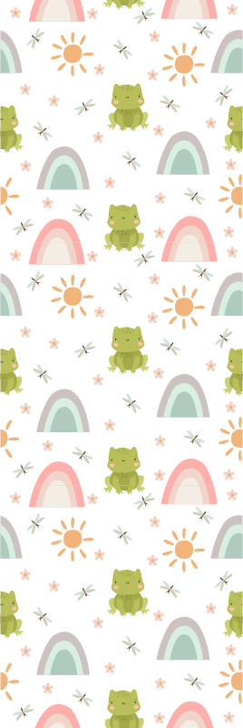 Cute design frog cartoon tropical bedroom vinyl carpet - TenStickers