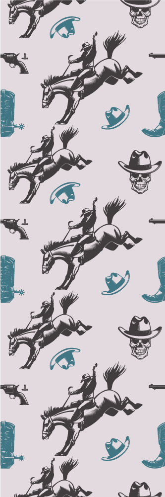 Bedroom vinyl carpet with cowboy horse pattern - TenStickers