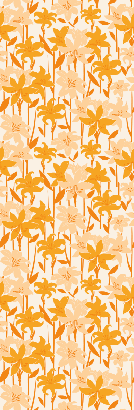Bedroom vinyl carpet with small cute orange flowers - TenStickers