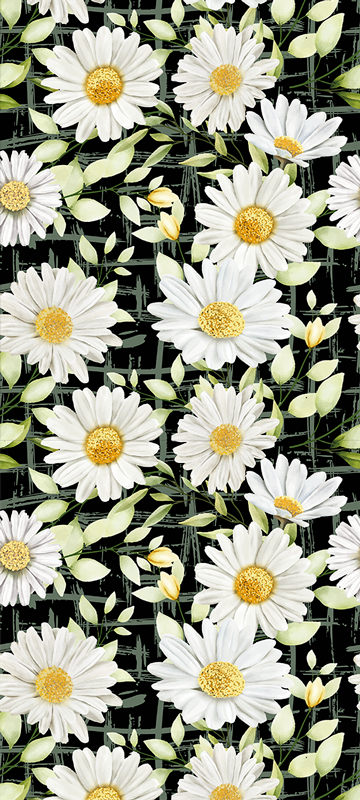 Bedroom vinyl carpet with realistic daisy stripes - TenStickers