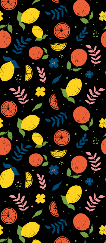 Citrus fruits with leaves bedroom vinyl carpet - TenStickers