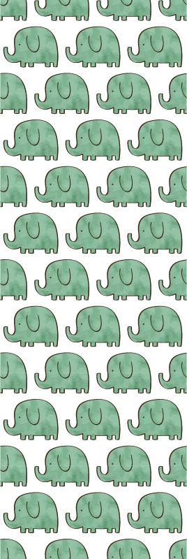 Bedroom vinyl carpet with adorable elephant pattern - TenStickers