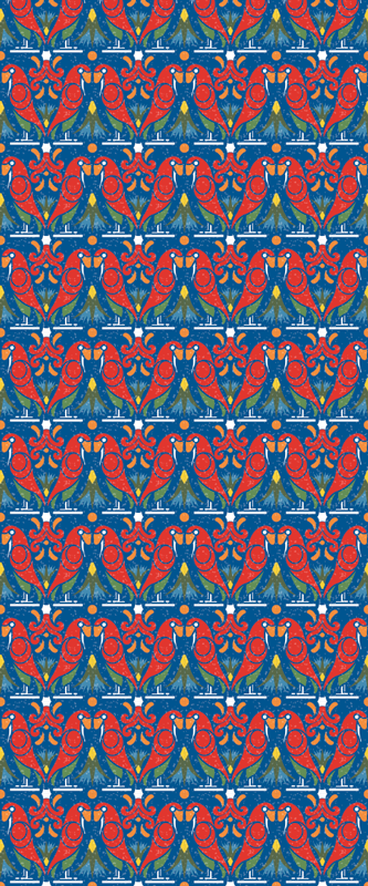 Bedroom vinyl carpet floral design on blue background - TenStickers
