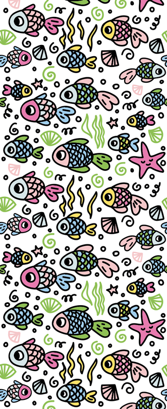 Bedroom vinyl carpet with multicolor fish pattern - TenStickers
