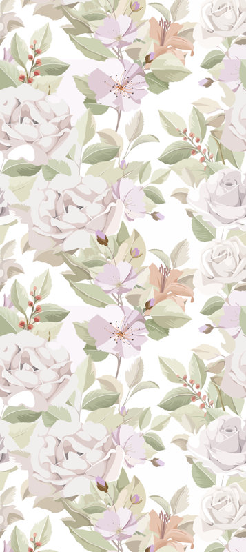 Bedroom vinyl carpet with elegant floral design - TenStickers