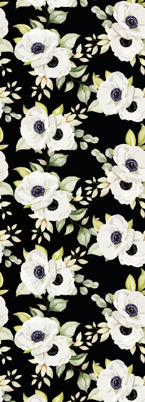 Bedroom vinyl carpet with beautiful white rose pattern - TenStickers