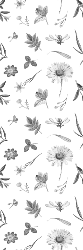 Gray sprint flowers bedroom vinyl carpet - TenStickers